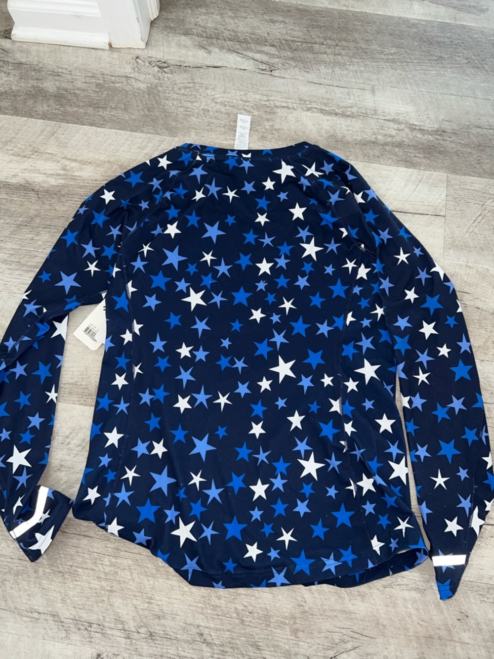 NEW J. Crew x New Balance Navy and White Star Long Sleeve Athletic Shirt - Picture 6 of 6